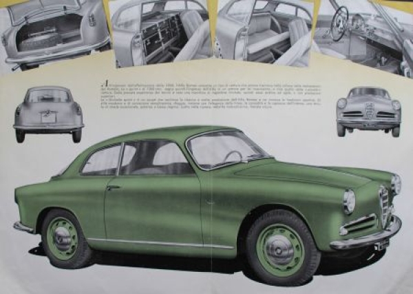 Alfa Romeo Giulietta Sprint Coupe Modelprogram 1955 Carbrochure (1855)